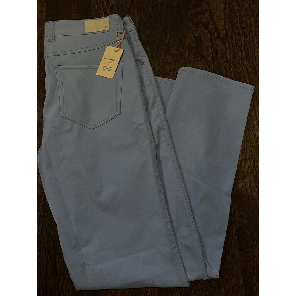 NWT Peter Millar Mens Size 32x32 Pants Blue 5 Pocket Blend MS22EB66FB $158